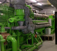 The twoJenbacher J624 CHP systems can provide 8.7 MW of power or enough to supply the energy for 8,800 homes.